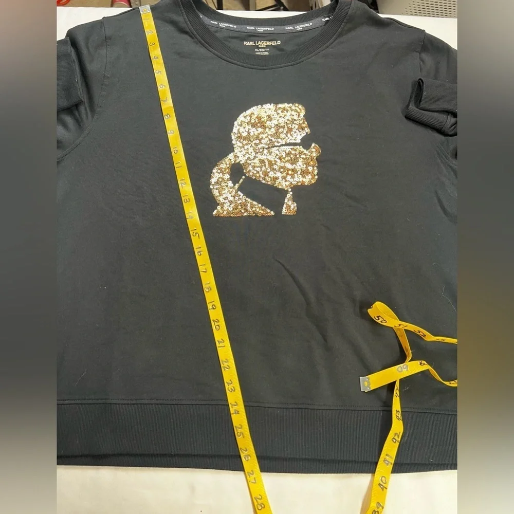 KARL LAGERFELD‎ Black with gold head logo sweatshirt size XL. - Picture 12 of 12